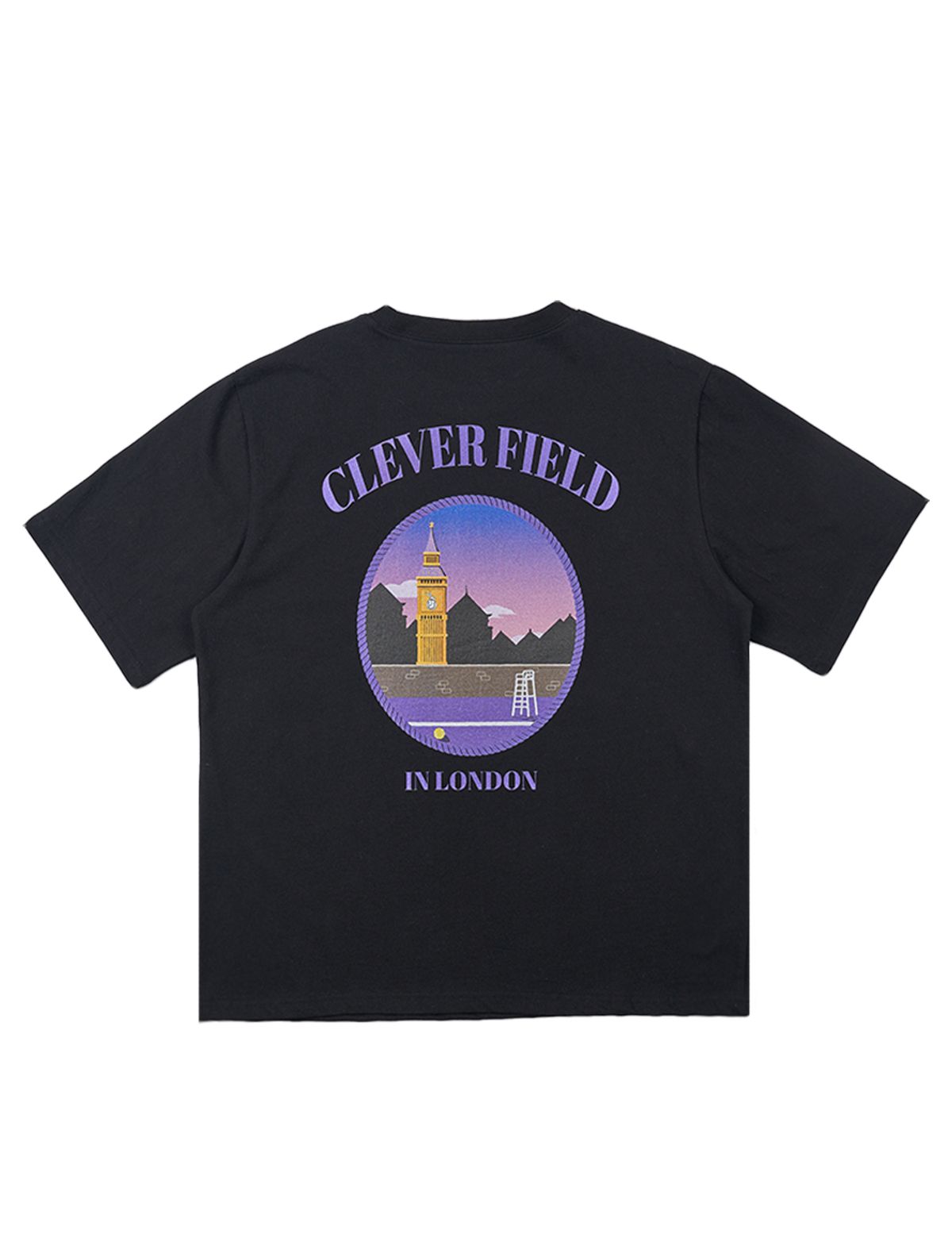 클레버필드(CLEVER FIELD) 그랜드슬램 런던 Retro 그래픽 T [블랙]