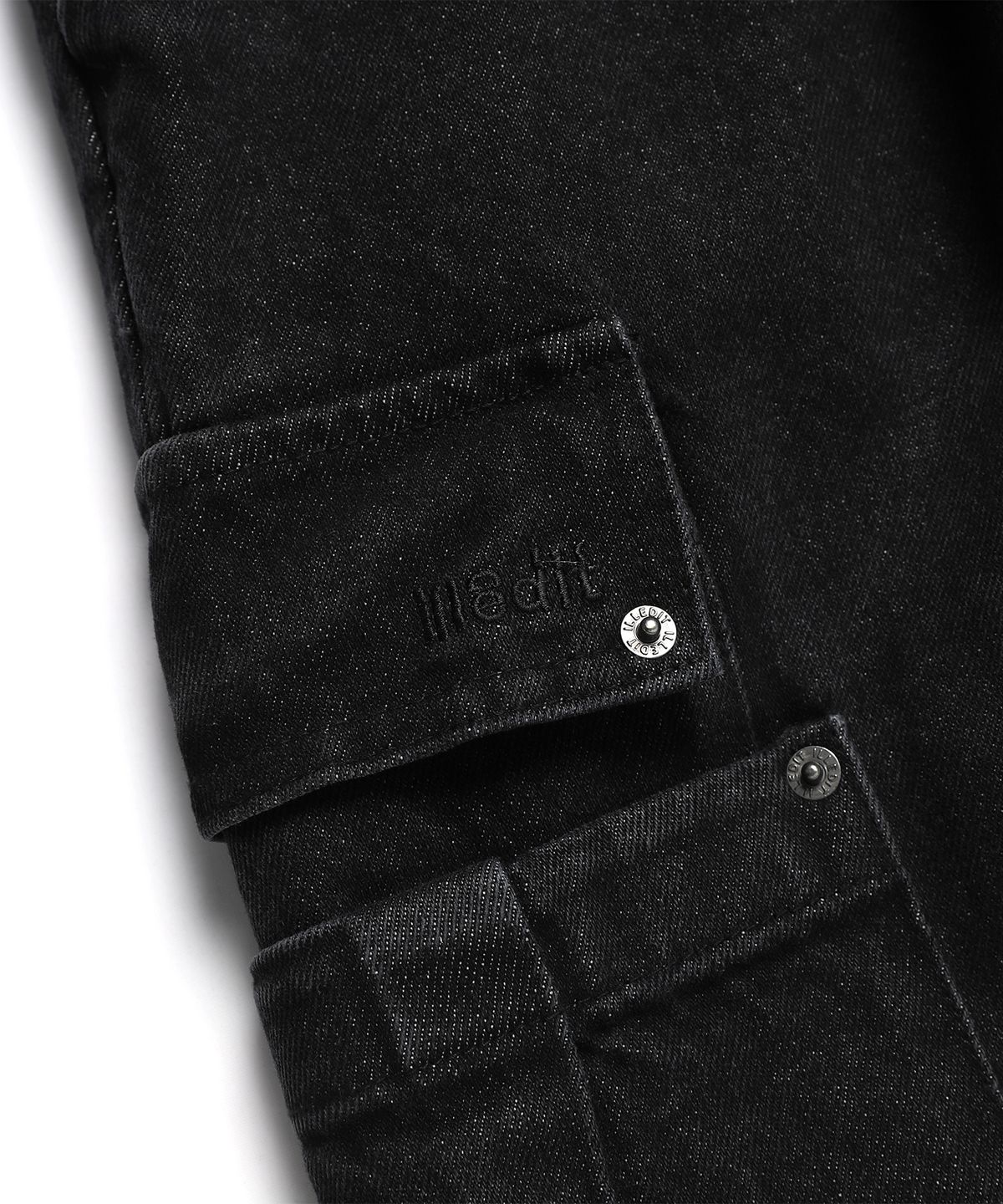 일레딧(ILLEDIT) WASHED DENIM WIDE CARGO PANTS