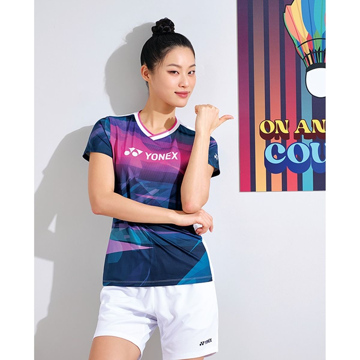 요넥스(YONEX) 231TS016F 핑크 여성용 컬러 포인트 게임웨어