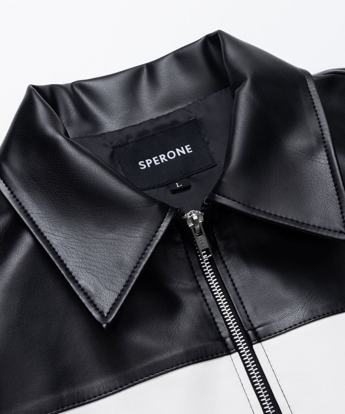 스페로네(SPERONE) 슬릿 레더 자켓 (블랙)