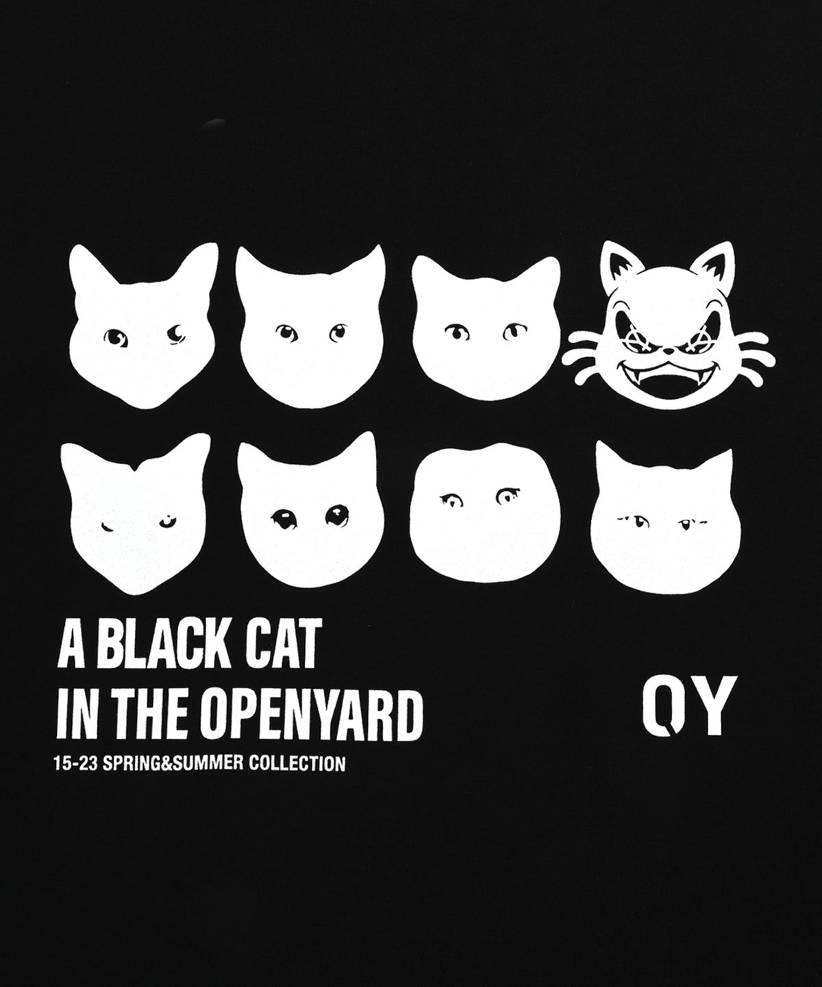 오픈야드(오와이)(OPENYARD(OY)) 이모션 캣 롱 슬리브-블랙