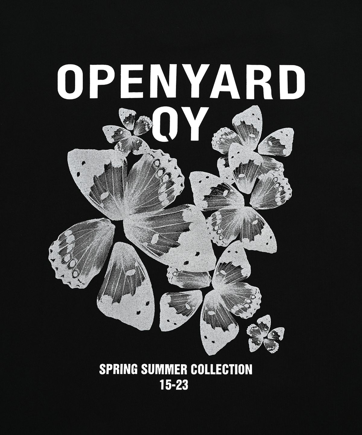 오픈야드(오와이)(OPENYARD(OY)) 버터플라이 로고 롱 슬리브-블랙