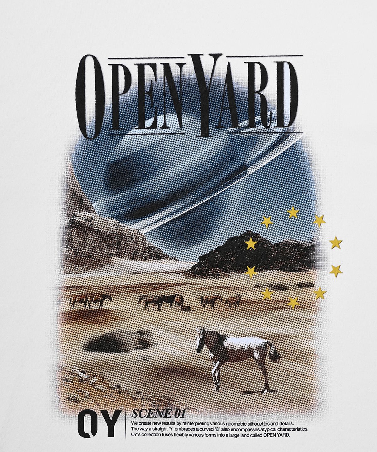 오픈야드(오와이)(OPENYARD(OY)) 데저트 플래닛 롱 슬리브-화이트