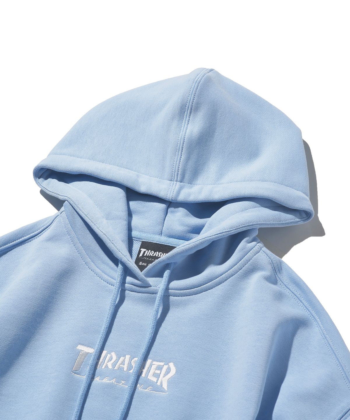 트레셔(THRASHER) 우먼스 매거진 크롭 후디 스카이 블루
