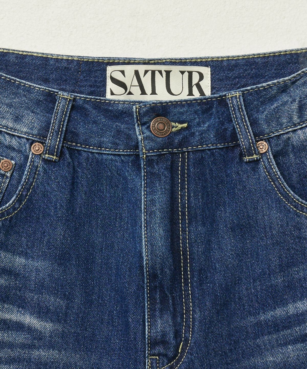 세터(SATUR) 가봉 데님 버뮤다 팬츠 인디고 블루