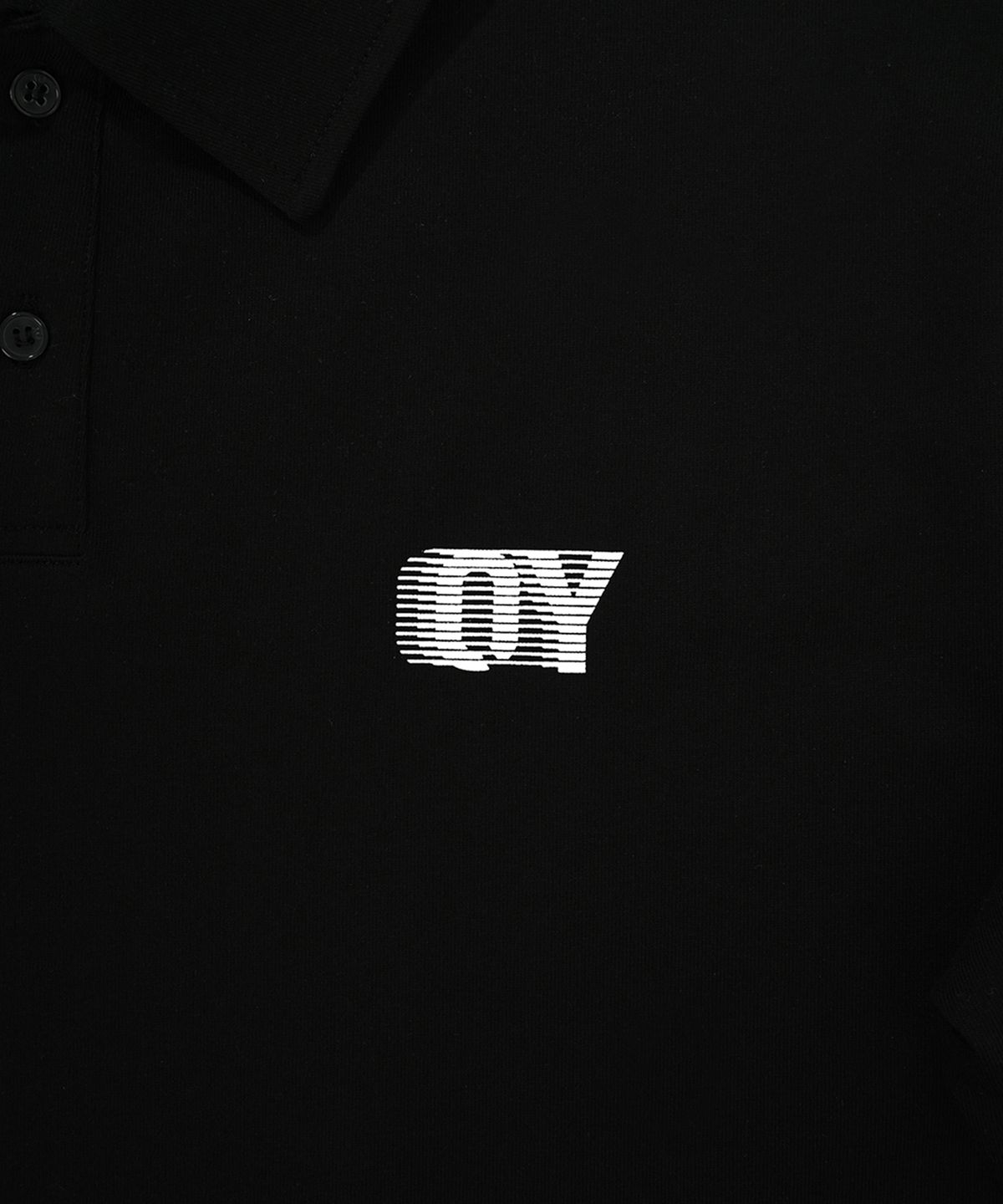 오픈야드(오와이)(OPENYARD(OY)) 스포티 로고 카라 롱 슬리브-블랙