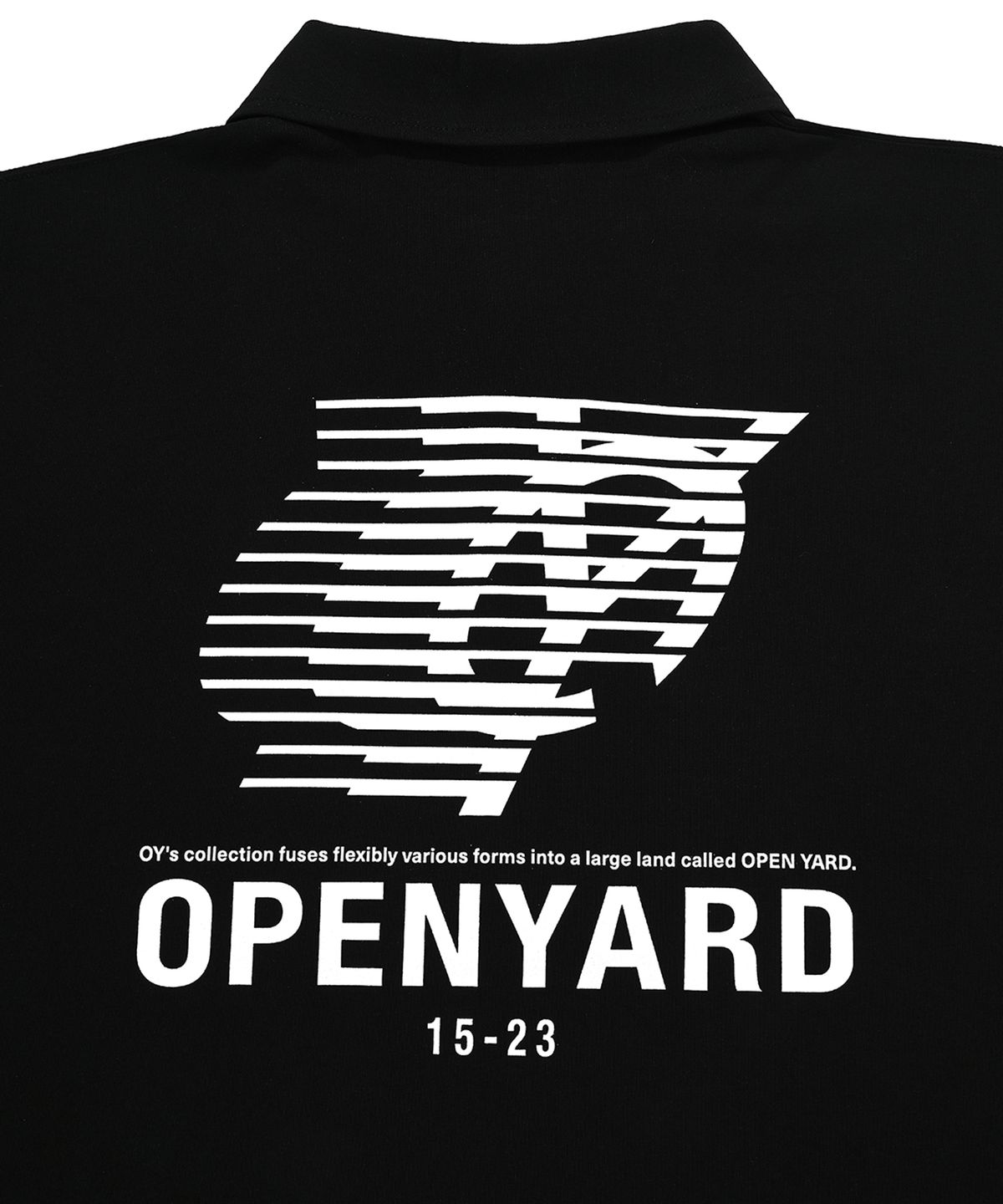오픈야드(오와이)(OPENYARD(OY)) 스포티 로고 카라 롱 슬리브-블랙