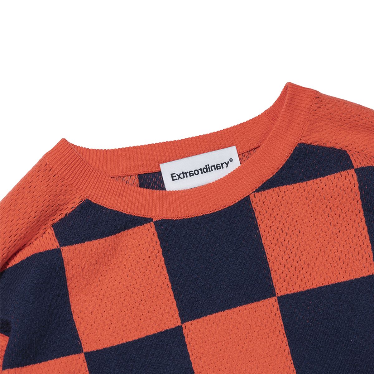 엑스트라오디너리(EXTRAORDINARY) CHECKBOARD SWEATER  ORANGE