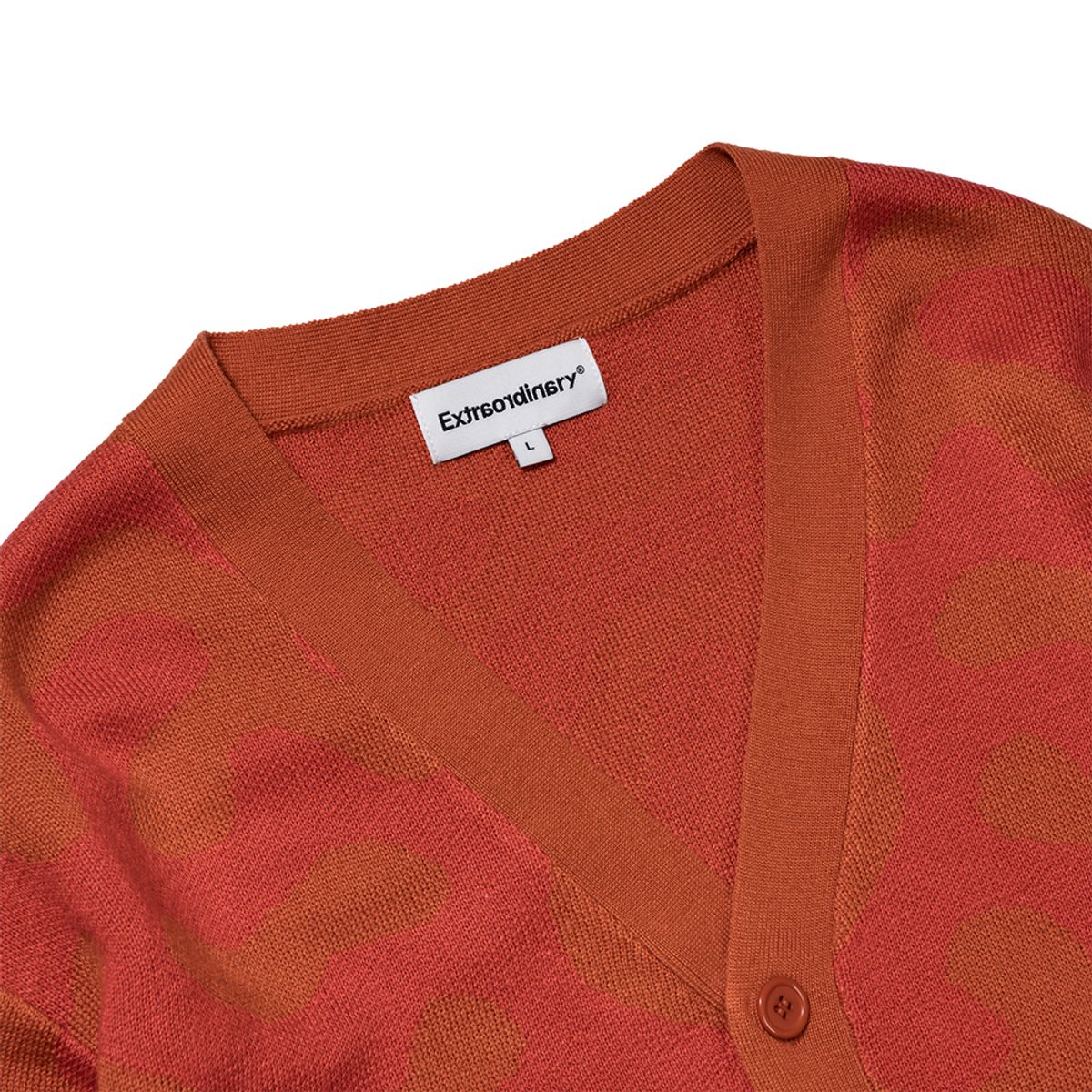 엑스트라오디너리(EXTRAORDINARY) PATTERN CARDIGAN  ORANGE