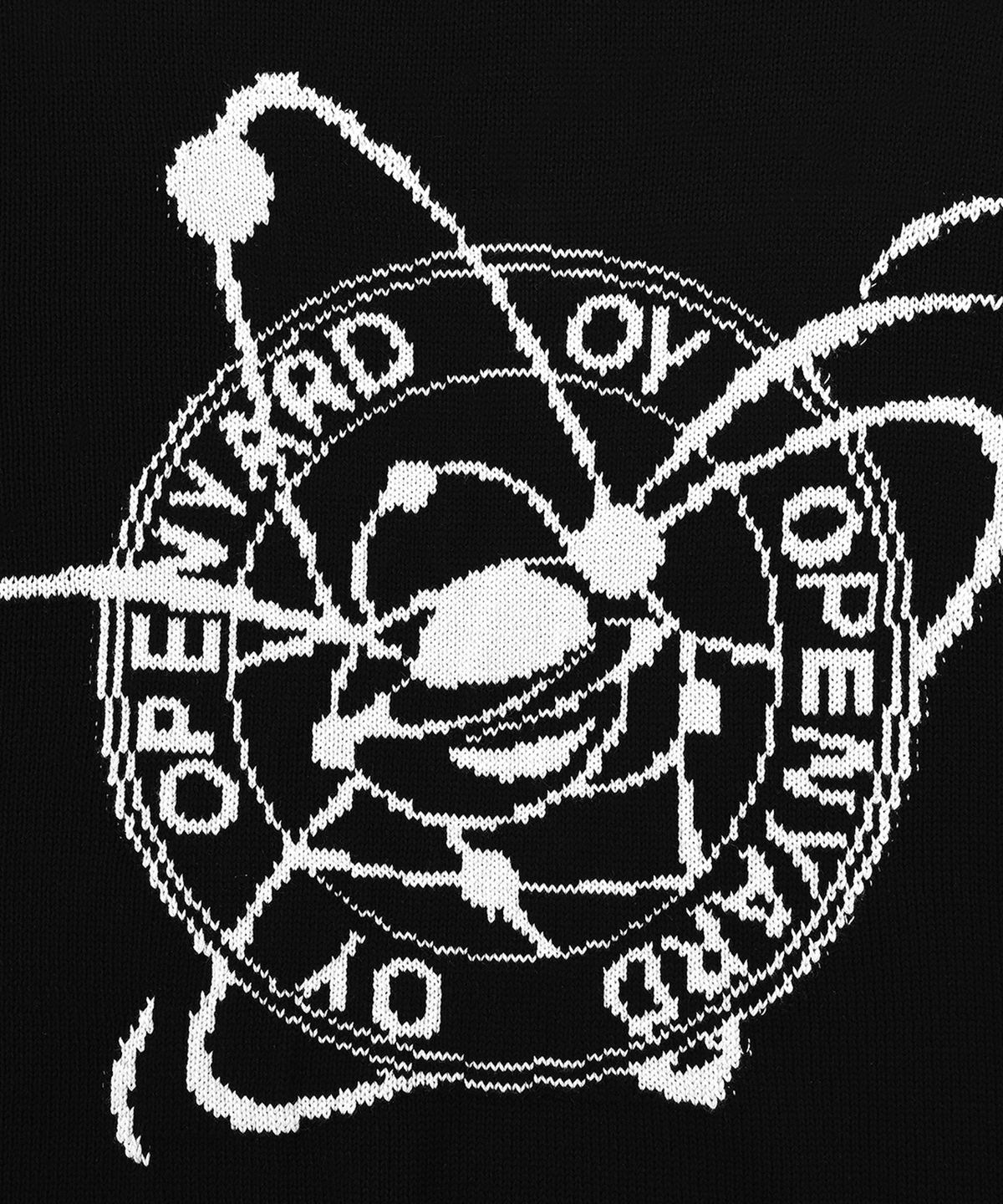 오픈야드(오와이)(OPENYARD(OY)) 플래니테어리 오르빗 로고 니트-블랙