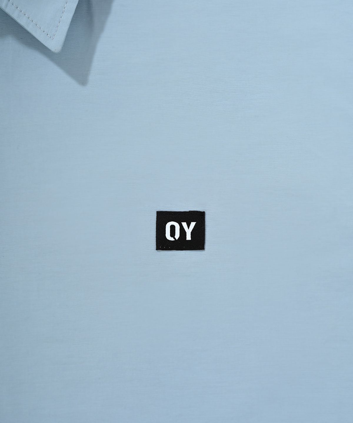 오픈야드(오와이)(OPENYARD(OY)) 커브 라인 지퍼 셔츠-파우더 블루