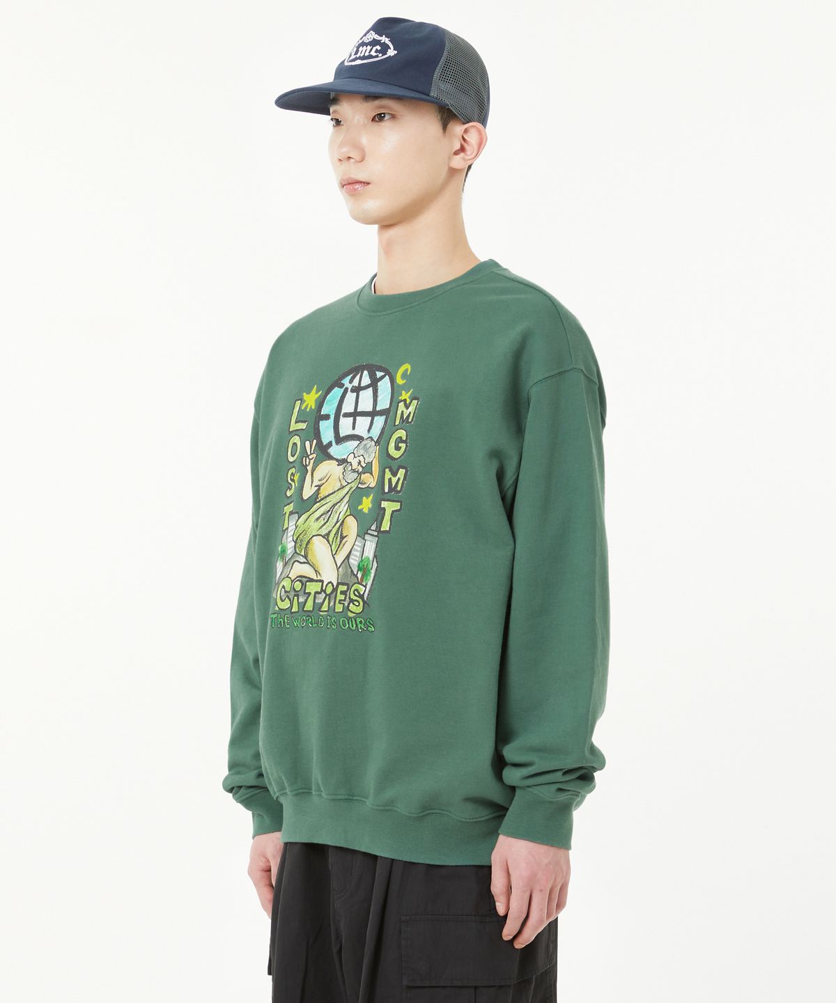 엘엠씨(LMC) CRAYON ATLAS SWEATSHIRT dark green