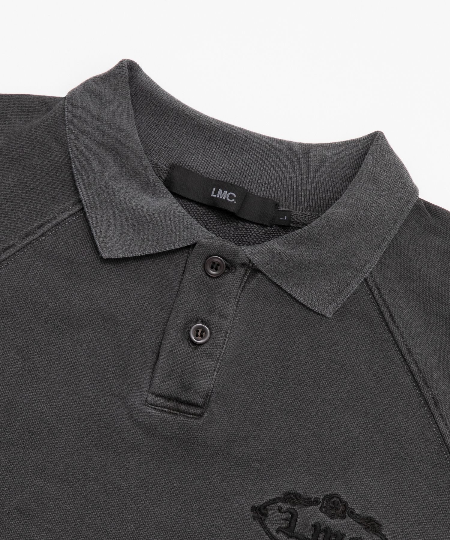 MUSINSA | LMC OVERDYED GOTHIC OVAL COLLAR SWEATSHIRT black