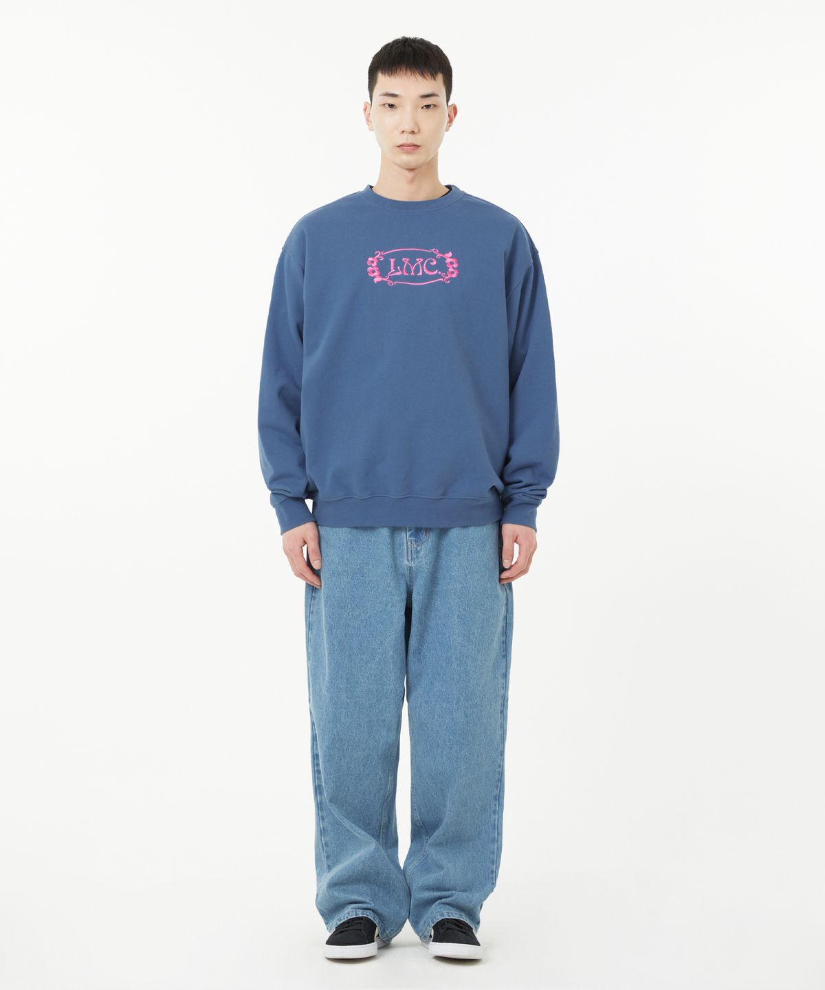 엘엠씨(LMC) FLOWER OVAL SWEATSHIRT dark blue