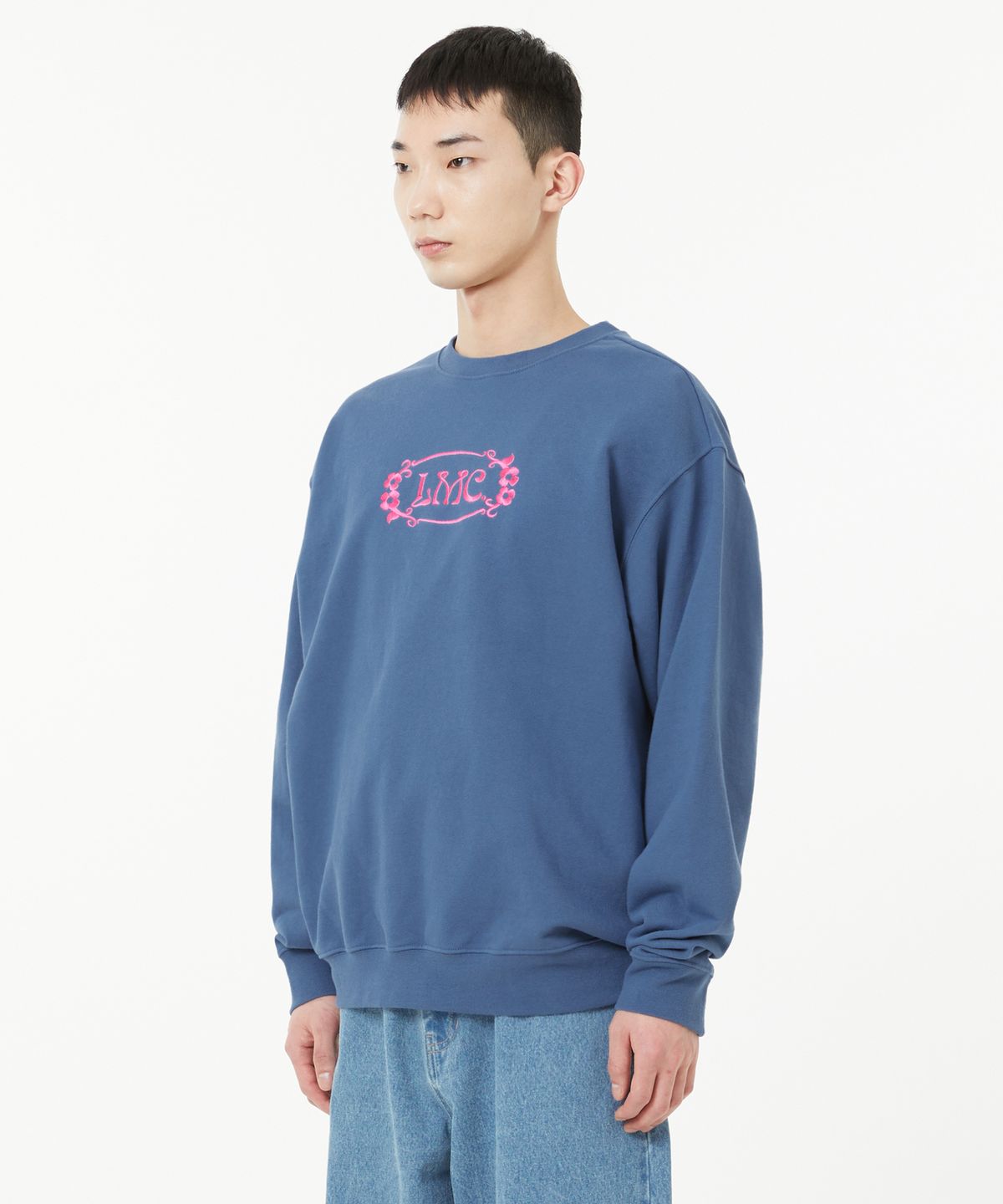 엘엠씨(LMC) FLOWER OVAL SWEATSHIRT dark blue