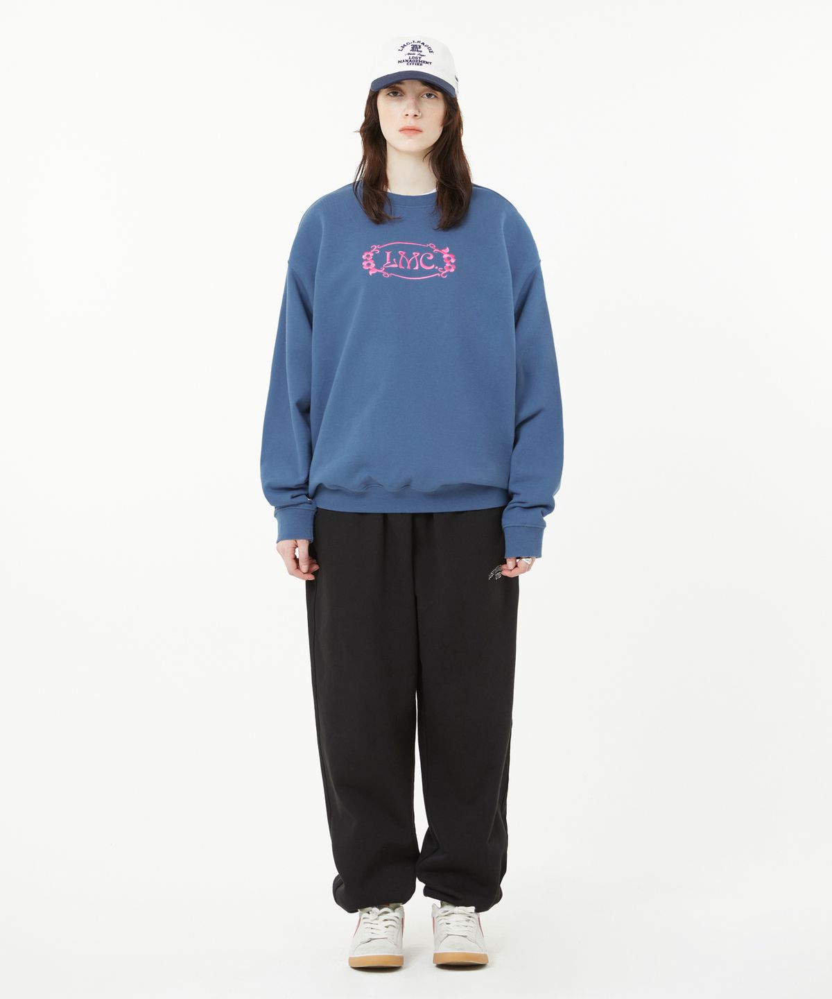 엘엠씨(LMC) FLOWER OVAL SWEATSHIRT dark blue