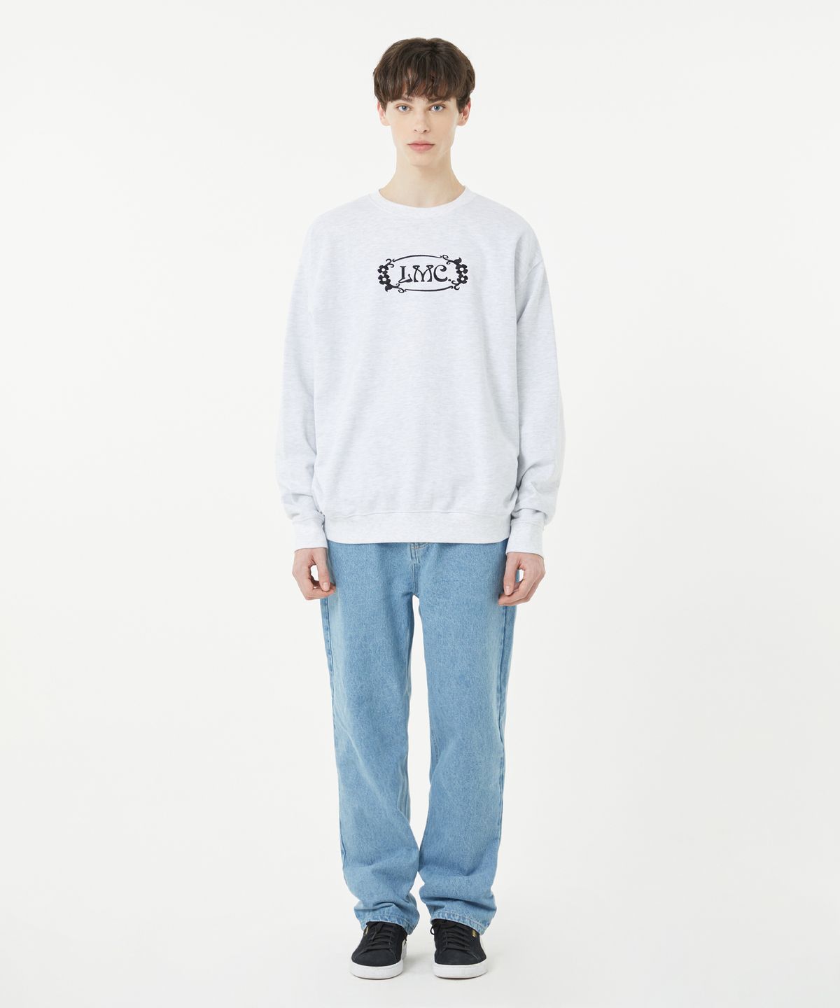 엘엠씨(LMC) FLOWER OVAL SWEATSHIRT light heather gray