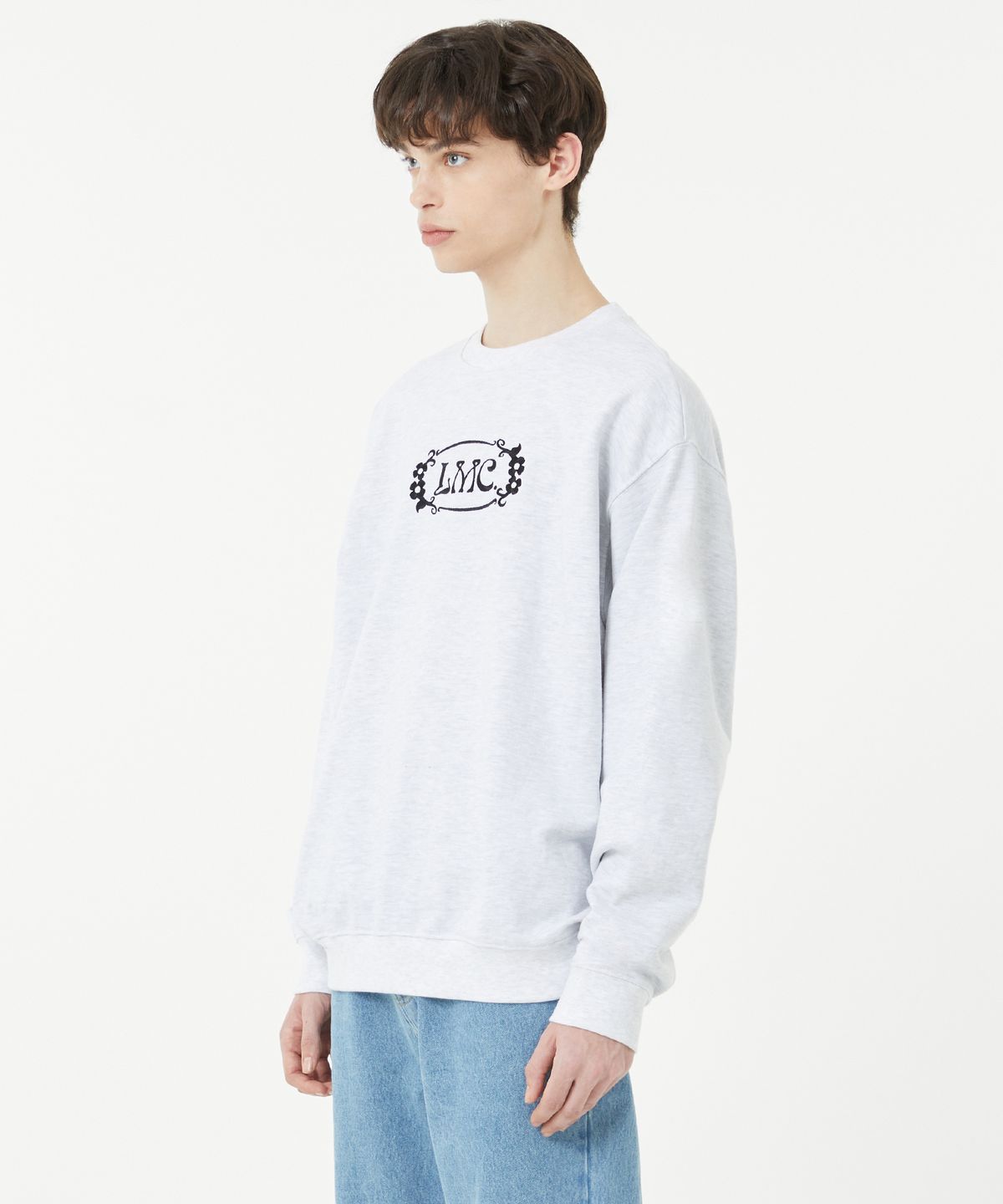 엘엠씨(LMC) FLOWER OVAL SWEATSHIRT light heather gray