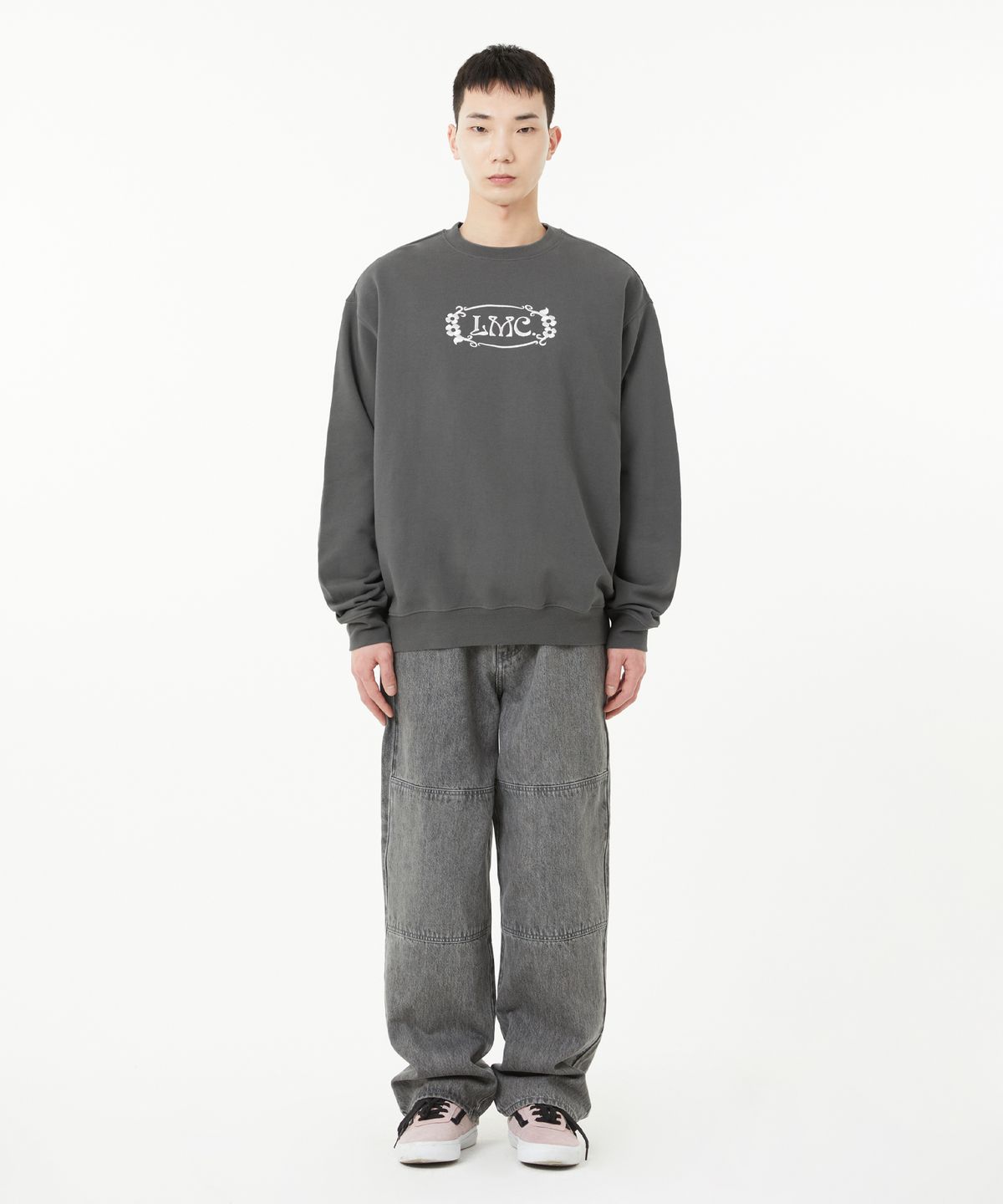 엘엠씨(LMC) FLOWER OVAL SWEATSHIRT charcoal