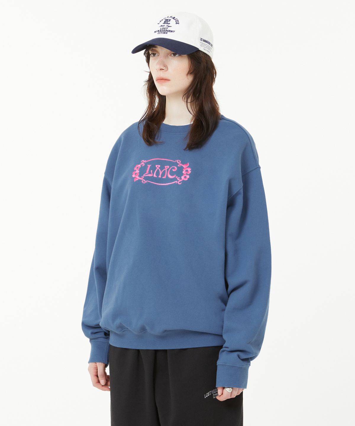 엘엠씨(LMC) FLOWER OVAL SWEATSHIRT charcoal