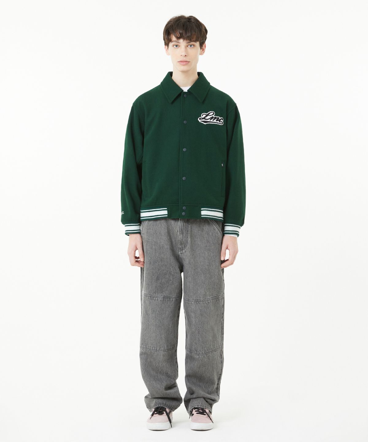 엘엠씨(LMC) CLASSIC WOOL VARSITY JACKET dark green