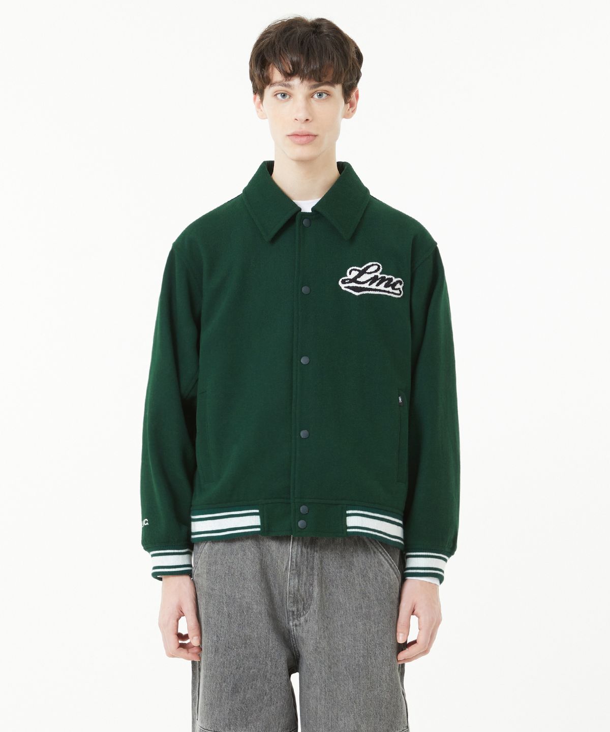 엘엠씨(LMC) CLASSIC WOOL VARSITY JACKET dark green