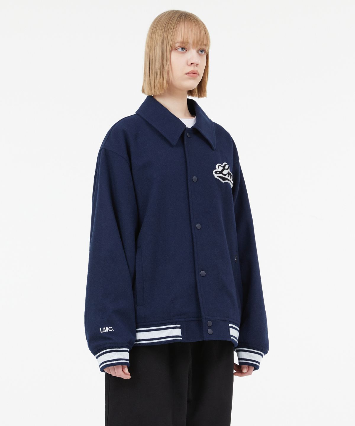 엘엠씨(LMC) CLASSIC WOOL VARSITY JACKET navy