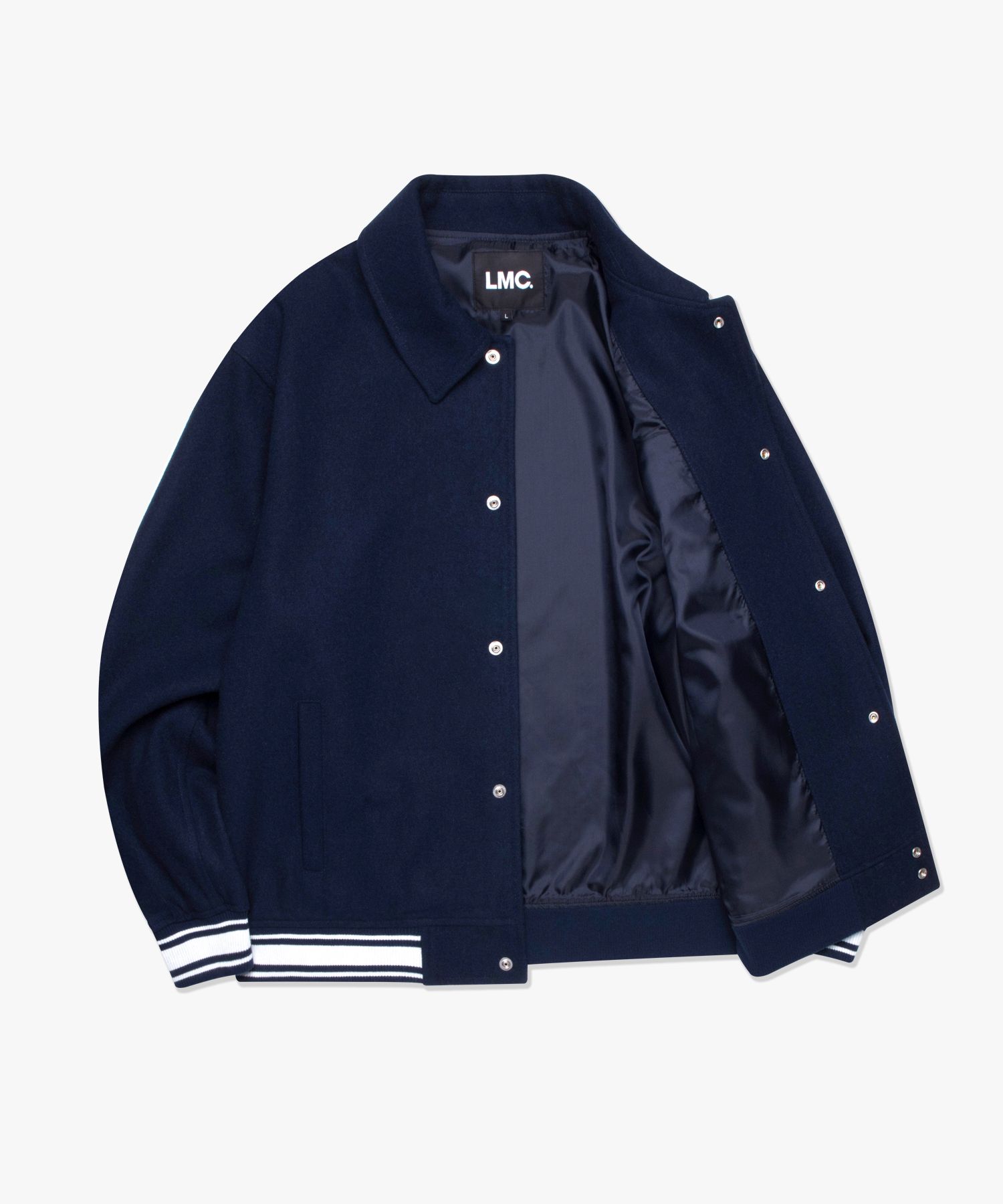 ●LMC●CLASSIC WOOL VARSITY JACKET ジャケット 韓国人気 男女 MUSINSA公式 | LMC CLASSIC WOOL VARSITY JACKET navy