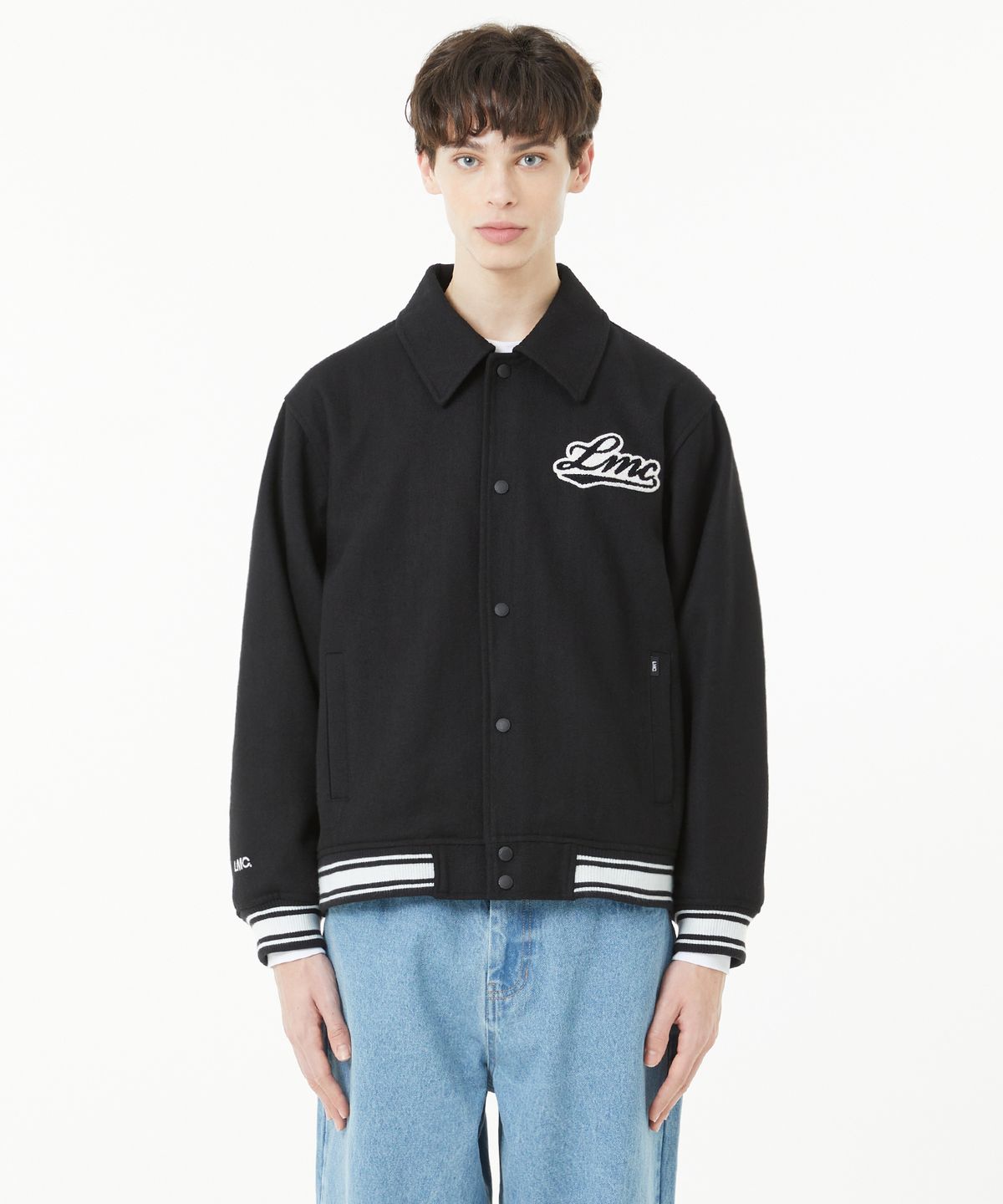엘엠씨(LMC) CLASSIC WOOL VARSITY JACKET black