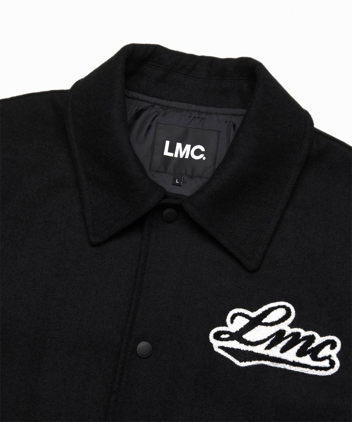 엘엠씨(LMC) CLASSIC WOOL VARSITY JACKET black