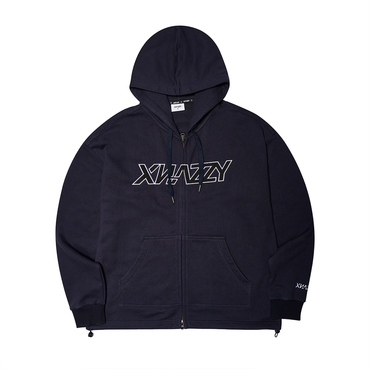 엑스네지(XNAZZY) 투웨이 스포티 후드집업 XN23SPMHD01 NAVY