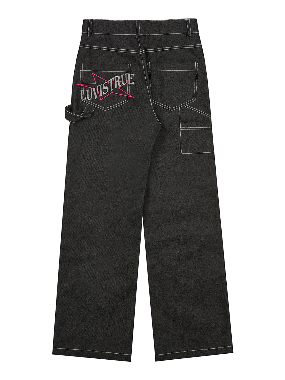 러브이즈트루(LUVISTRUE) DN STAR CARPENTER PANTS(BLACK)