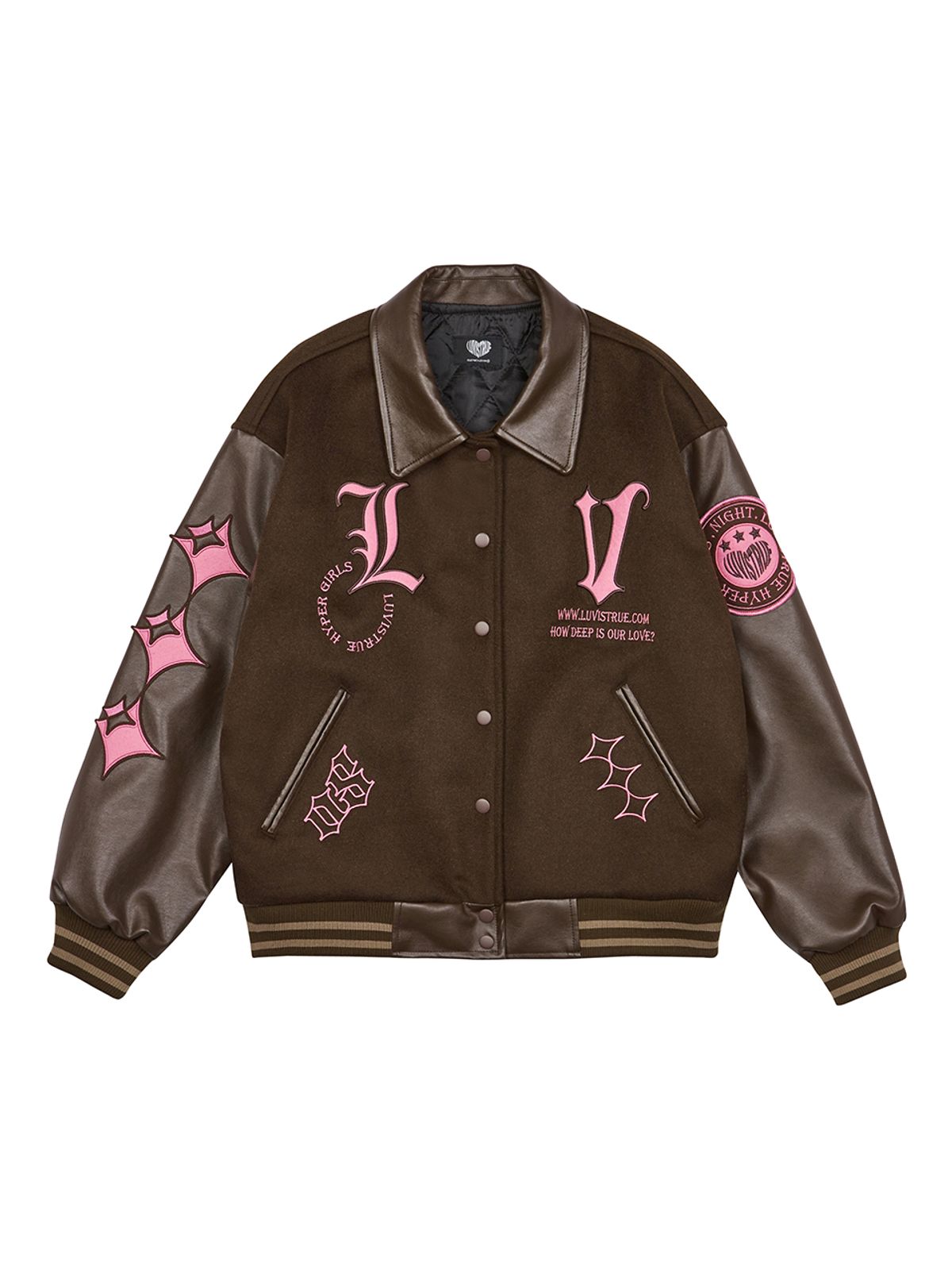 러브이즈트루(LUVISTRUE) DN STADIUM JACKET(BROWN)