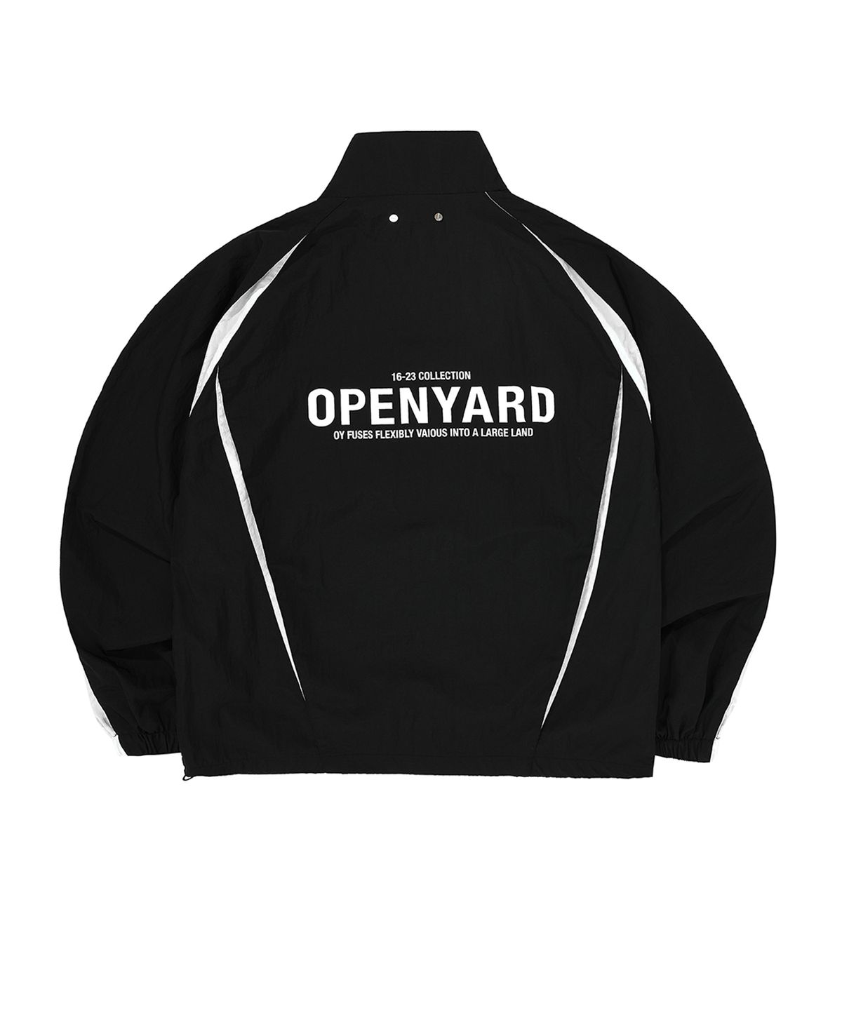 오픈야드(오와이)(OPENYARD(OY)) 턱 커브 로고 트랙 자켓-블랙
