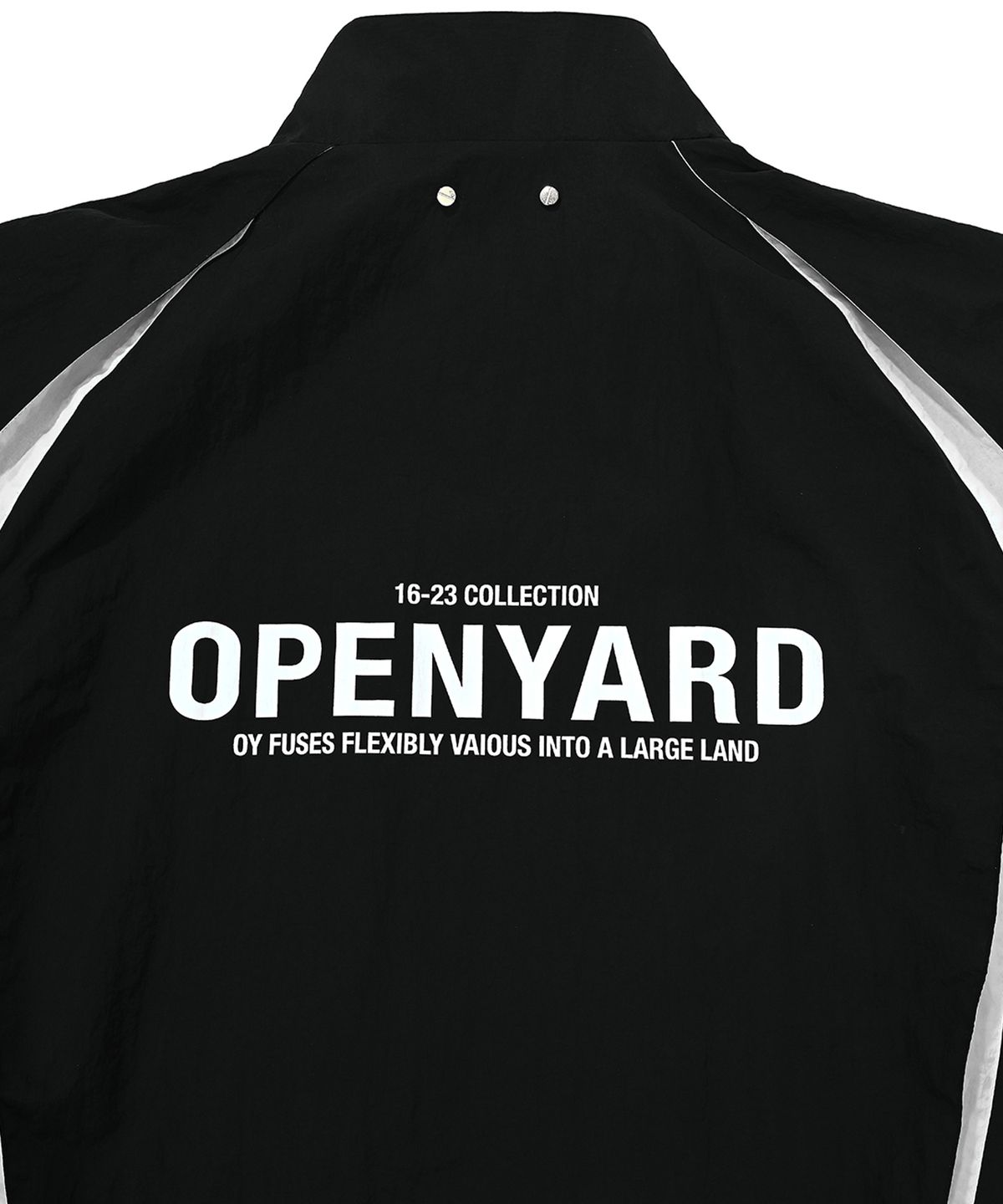 오픈야드(오와이)(OPENYARD(OY)) 턱 커브 로고 트랙 자켓-블랙