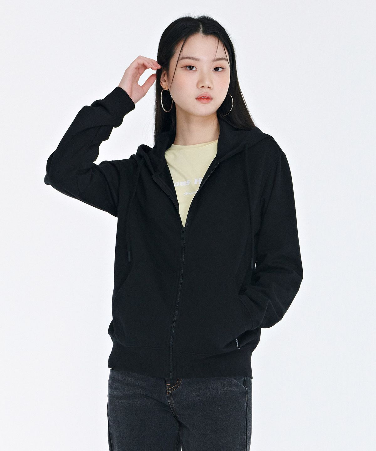 체이스컬트(CHASECULT) 공용 베이직 후드 집업 자켓-CAZU4301B03