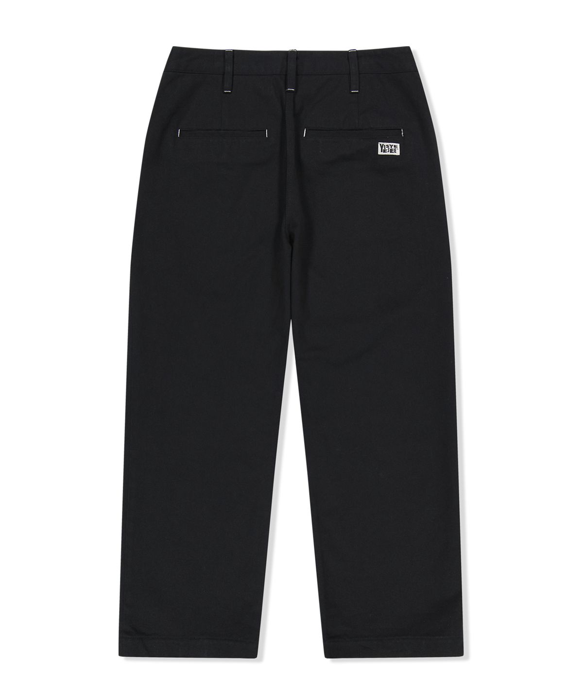 예스아이씨(YESEYESEE) Broad One Tuck Cotton Twill Pants Black