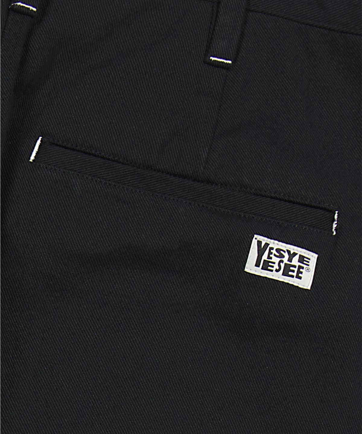 예스아이씨(YESEYESEE) Broad One Tuck Cotton Twill Pants Black