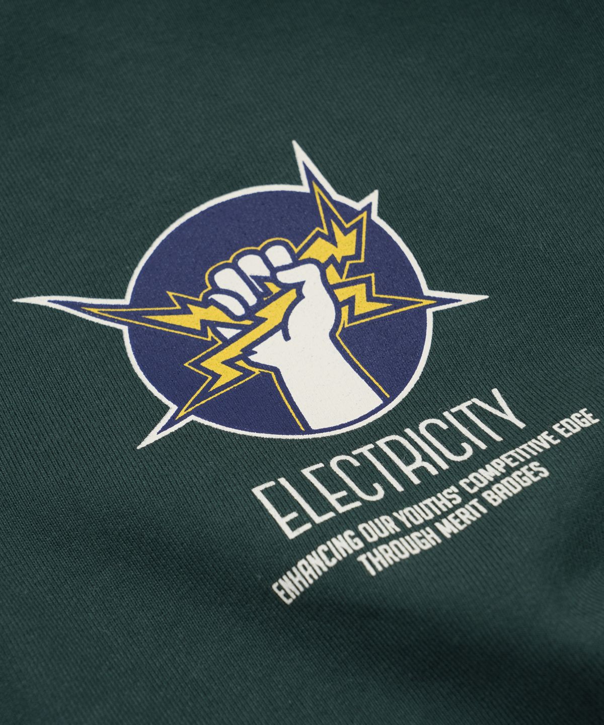 프리즘웍스(FRIZMWORKS) ELECTRICITY M-BADGE HOODY _ DARK GREEN