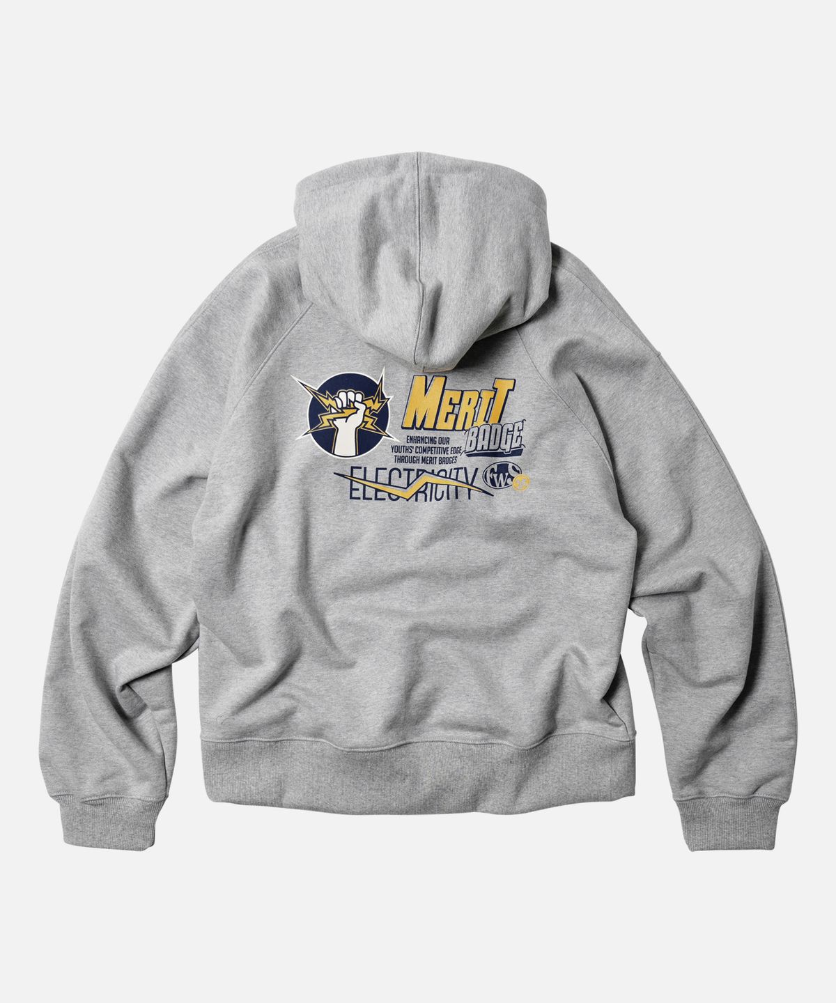 프리즘웍스(FRIZMWORKS) ELECTRICITY M-BADGE HOODY _ GRAY