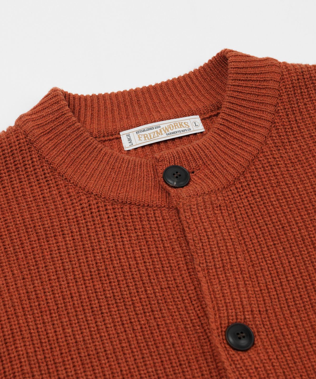 프리즘웍스(FRIZMWORKS) HEAVY WOOL ROUND CARDIGAN _ BRICK