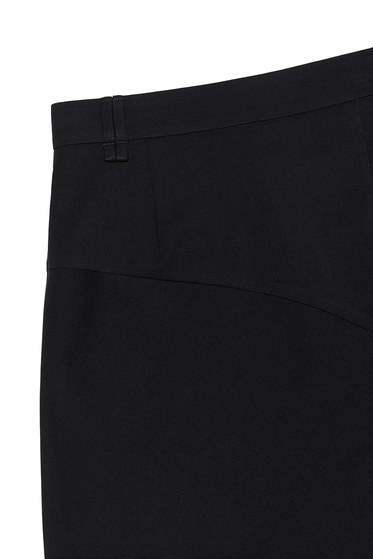 커렌트(CURRENT) ASSYMETRIC WRAP MIDI SKIRT [BLACK]