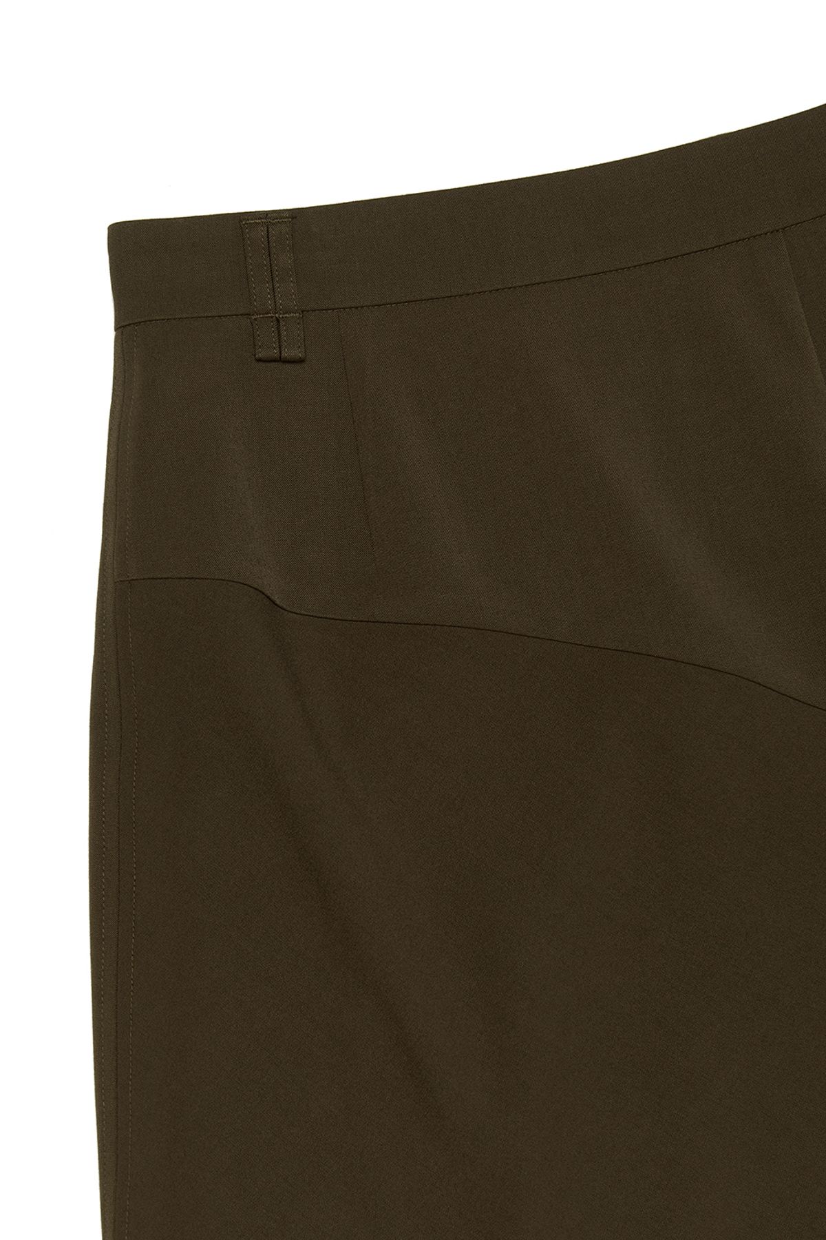 커렌트(CURRENT) ASSYMETRIC WRAP MIDI SKIRT [BRWON]