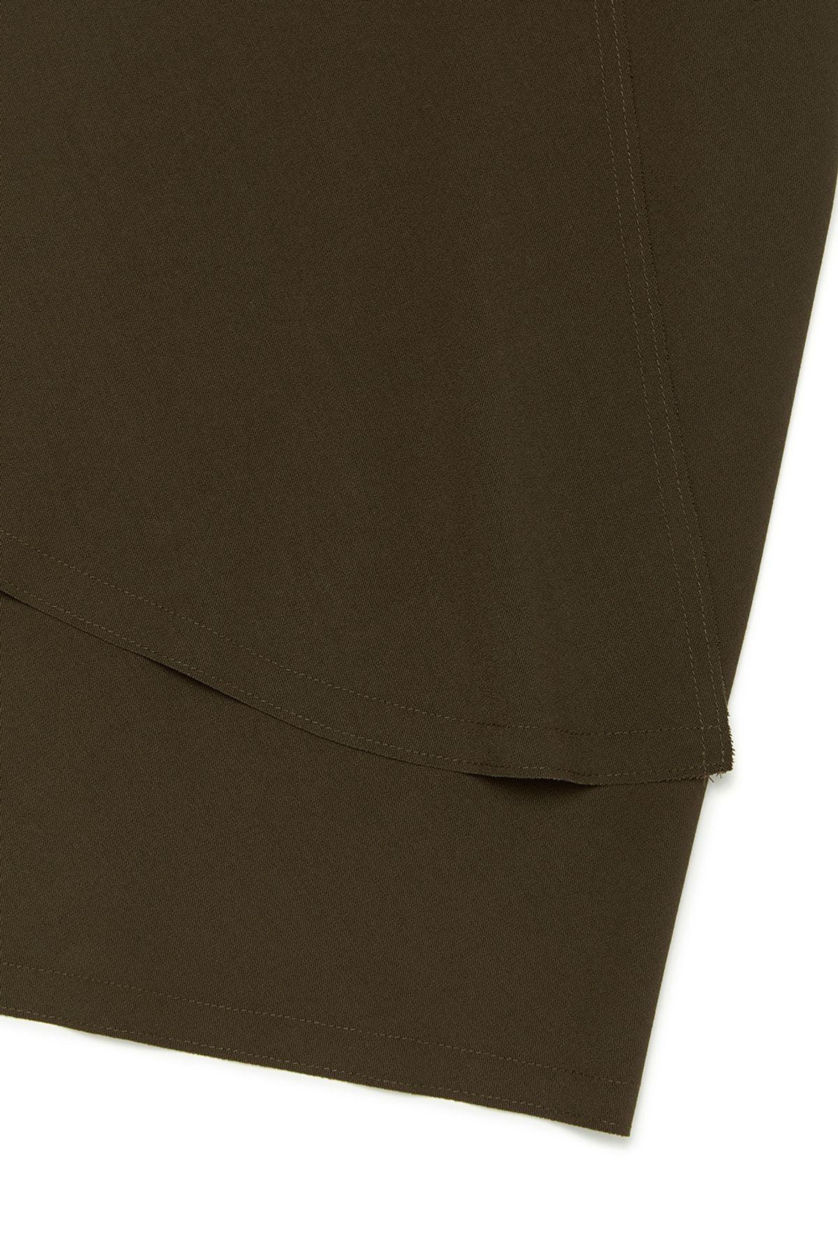 커렌트(CURRENT) ASSYMETRIC WRAP MIDI SKIRT [BRWON]