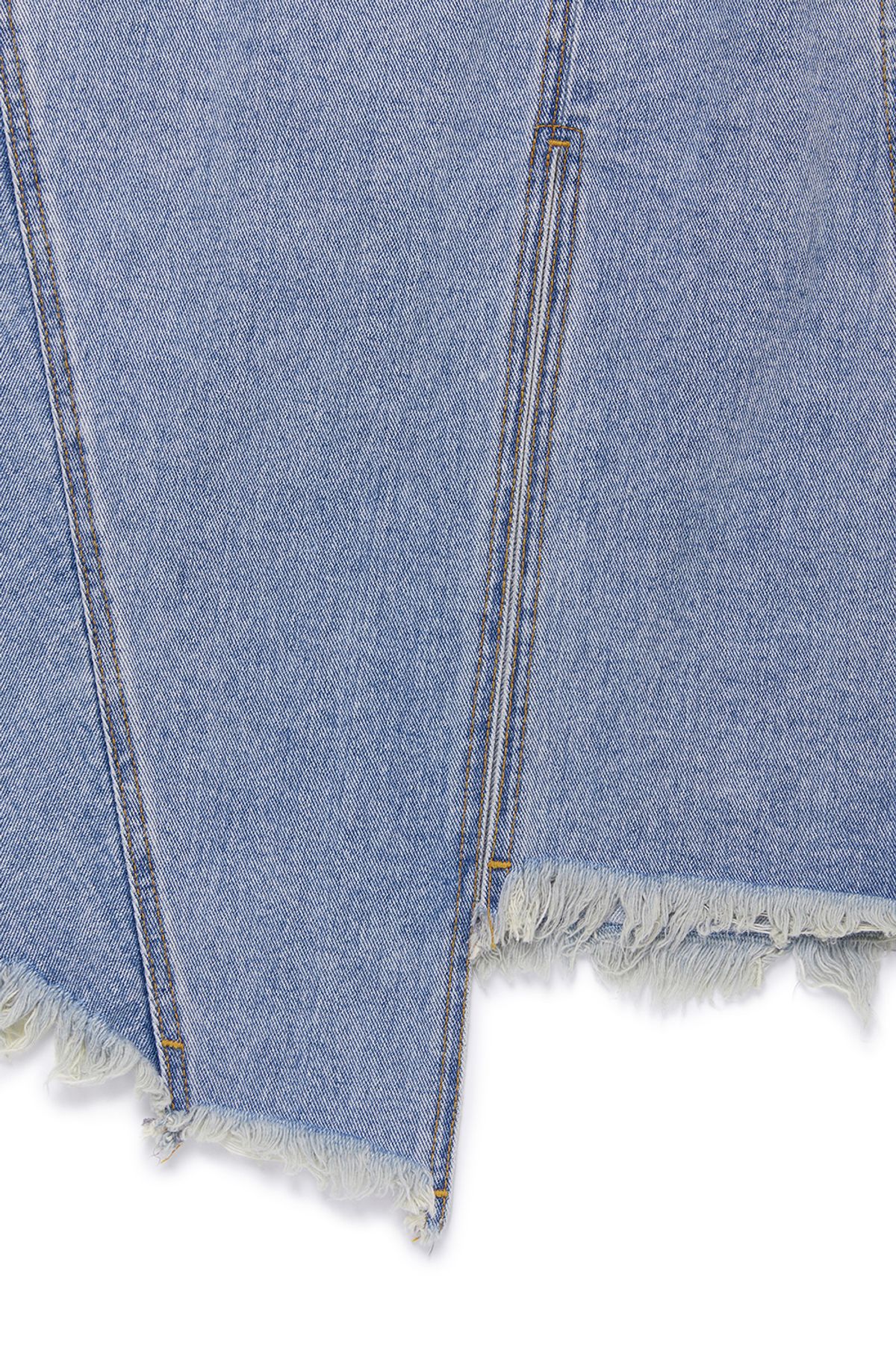커렌트(CURRENT) ASYMMETRIC DENIM MIDI SKIRT [LIGHT BLUE]