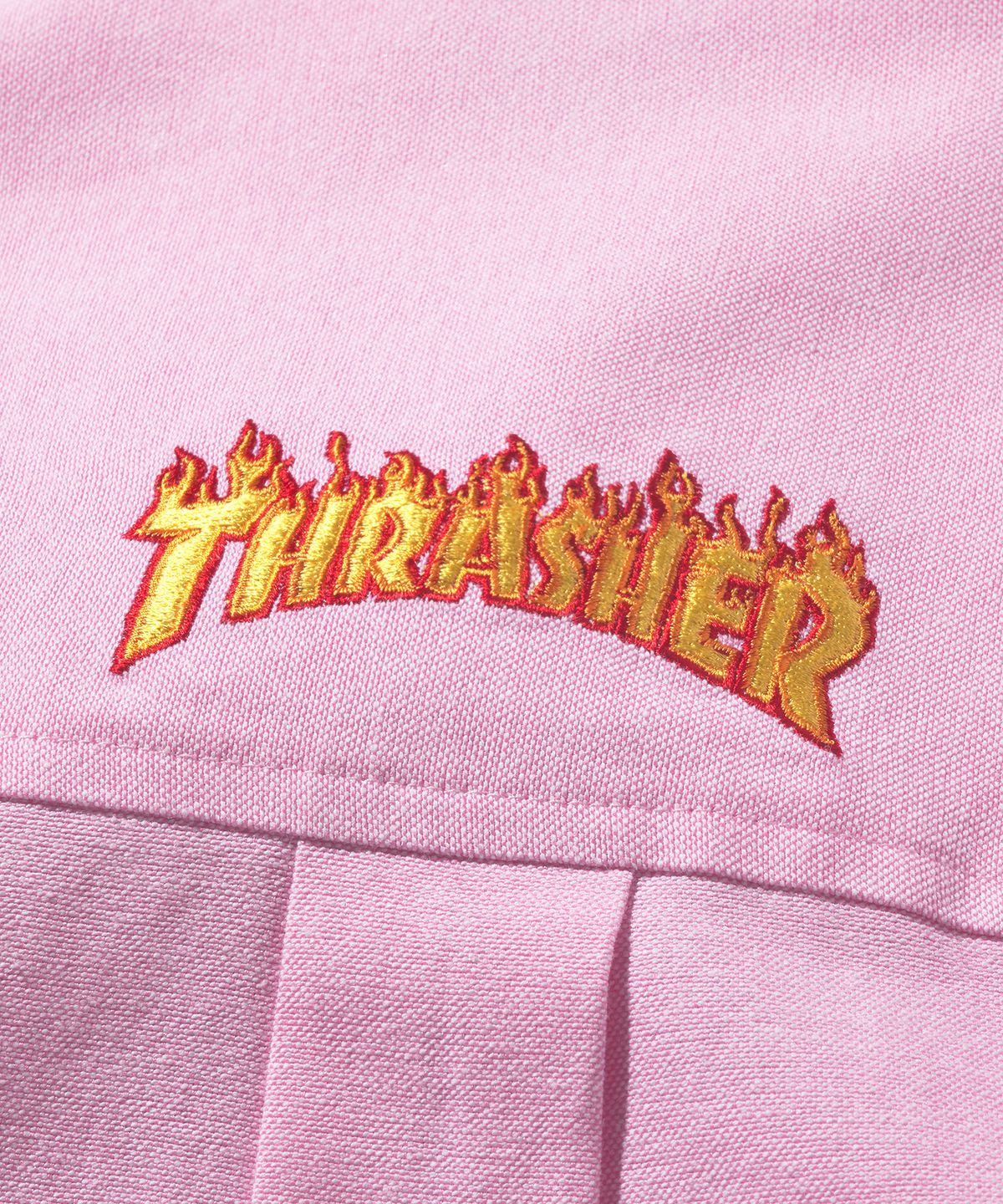 트레셔(THRASHER) 플레임 포켓 옥스포드 셔츠 핑크