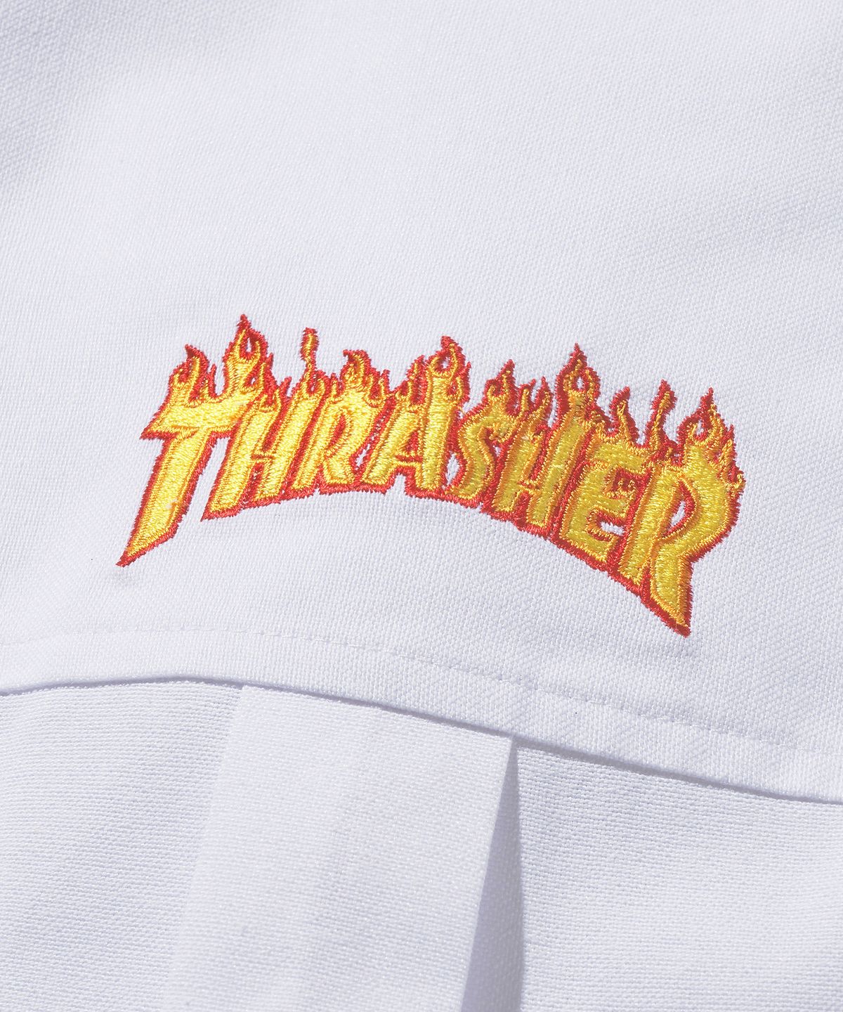 트레셔(THRASHER) 플레임 포켓 옥스포드 셔츠 화이트