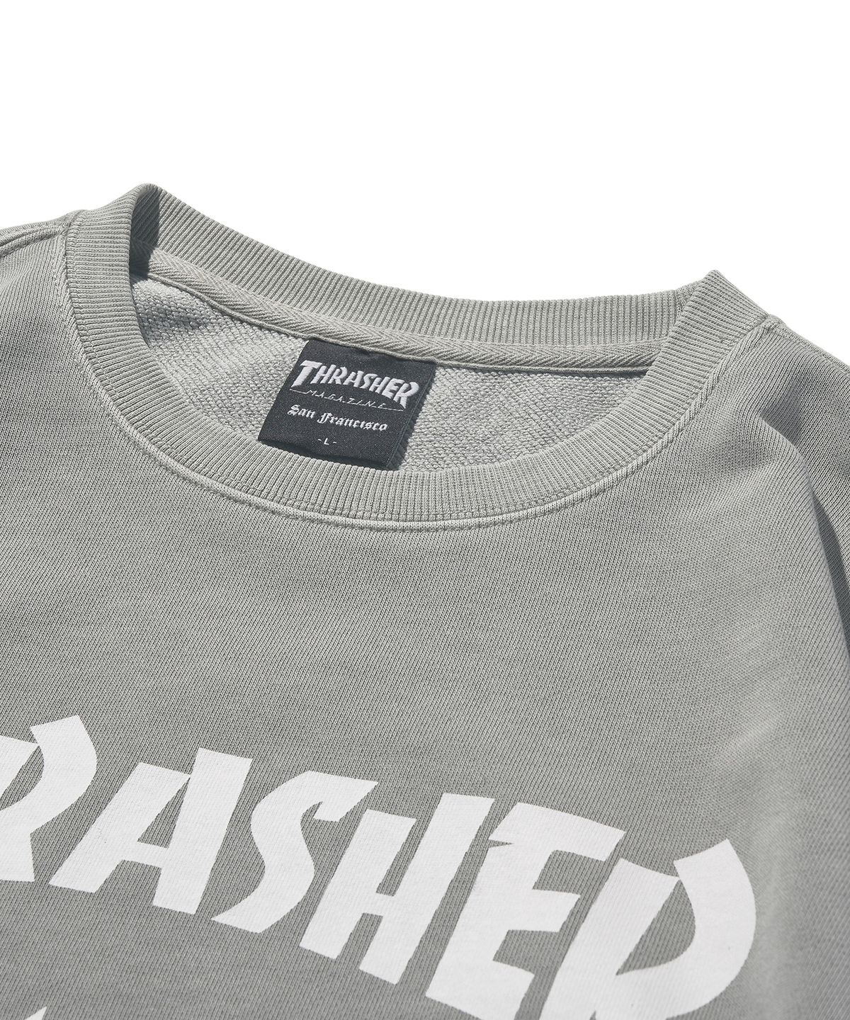 트레셔(THRASHER) 매거진 피그먼트 다잉 맨투맨 라이트 그레이