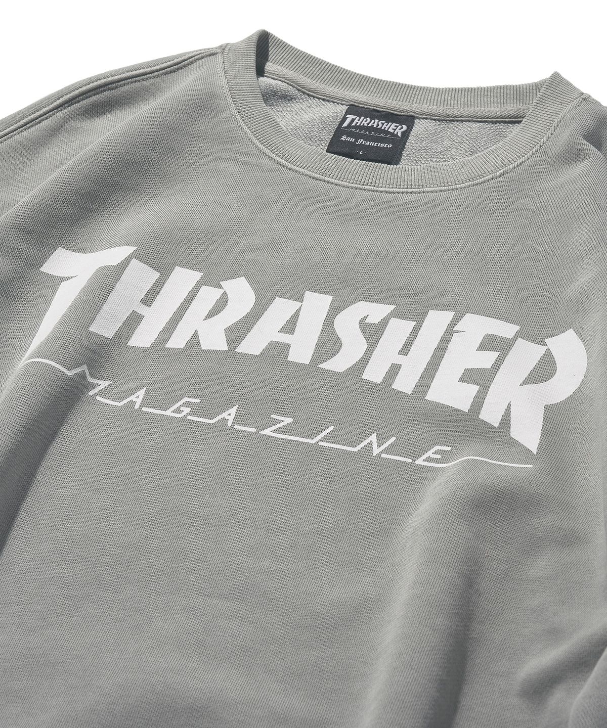 트레셔(THRASHER) 매거진 피그먼트 다잉 맨투맨 라이트 그레이