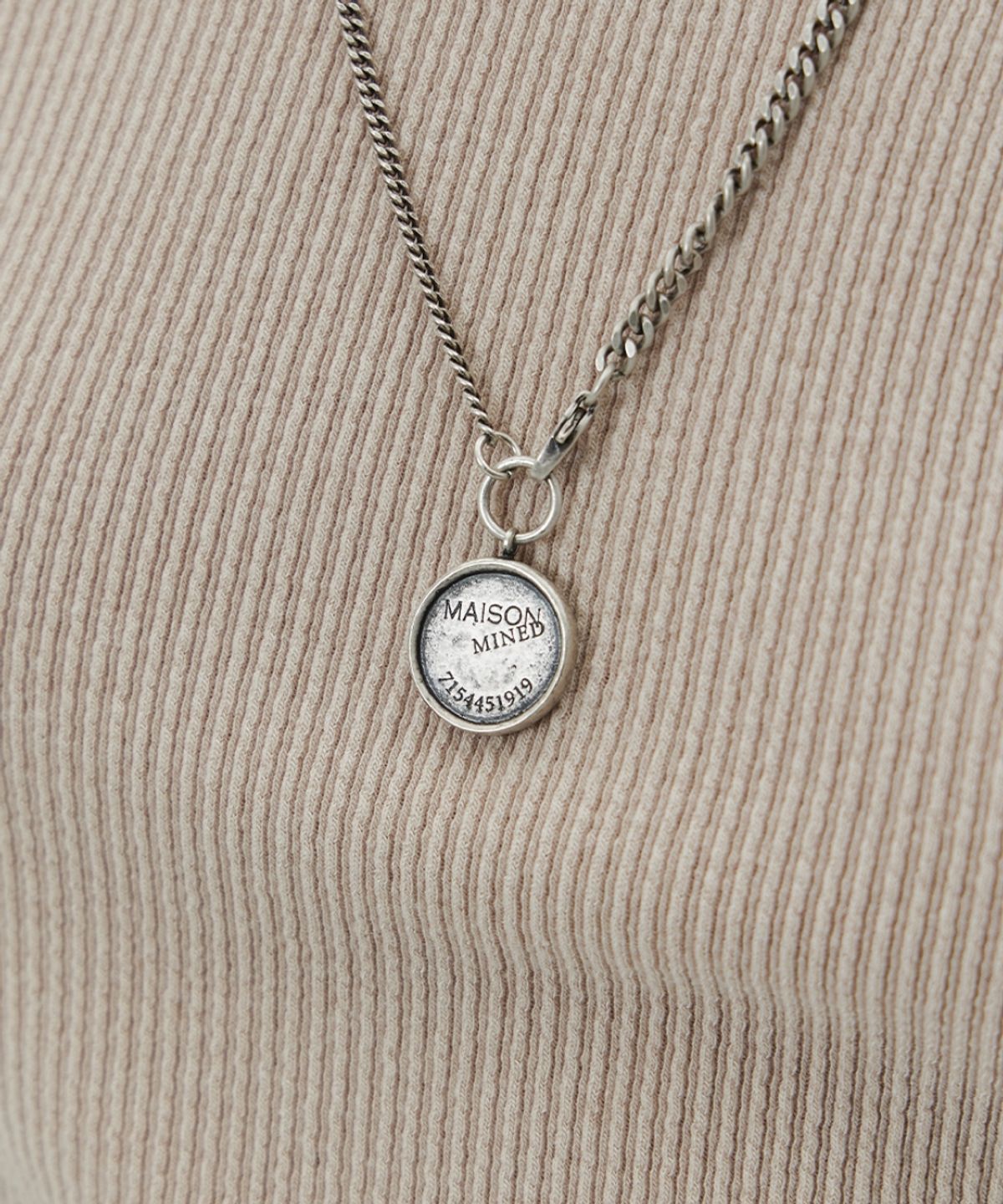 메종미네드(MAISON MINED) (W) CIRCLE LAYERED CHAIN NECKLACE - SILVER